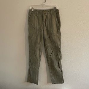 AEO olive green striped trouser